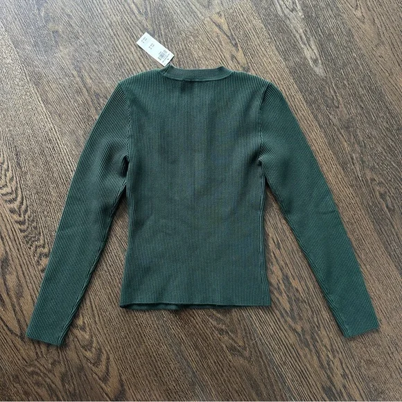 NWT💚 Abercrombie & Fitch Ottoman Crew Long Sleeve Thick Top - Picture 5 of 5